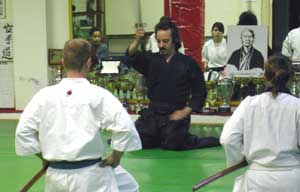 Americo Sabato in una lezione di Kendo